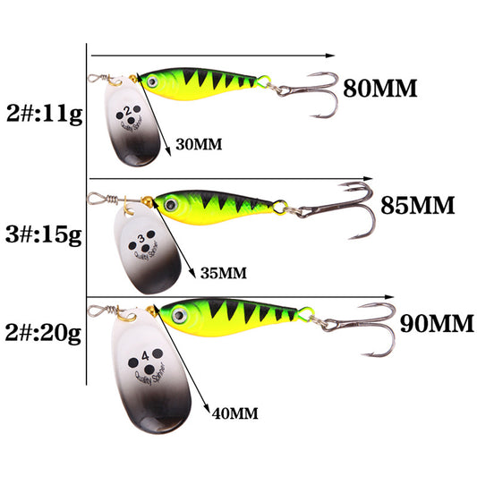 15g Metal Spinner VIB Lure with Treble Hooks – Long Casting Vibrating Spoon Bait for Freshwater & Saltwater, Full Water Column Search, Bulk Pack