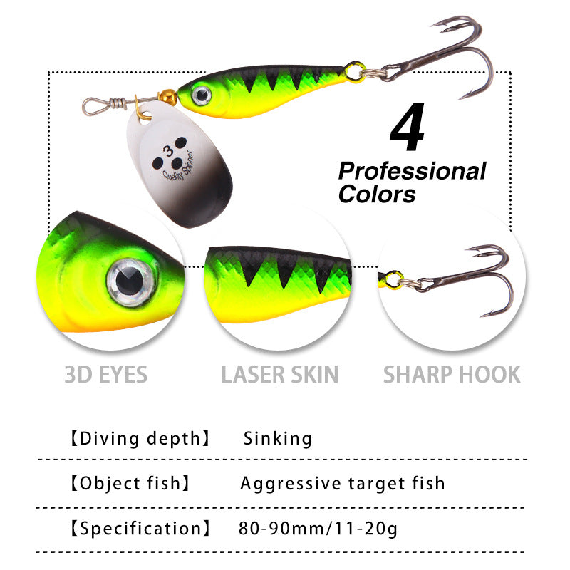 15g Metal Spinner VIB Lure with Treble Hooks – Long Casting Vibrating Spoon Bait for Freshwater & Saltwater, Full Water Column Search, Bulk Pack