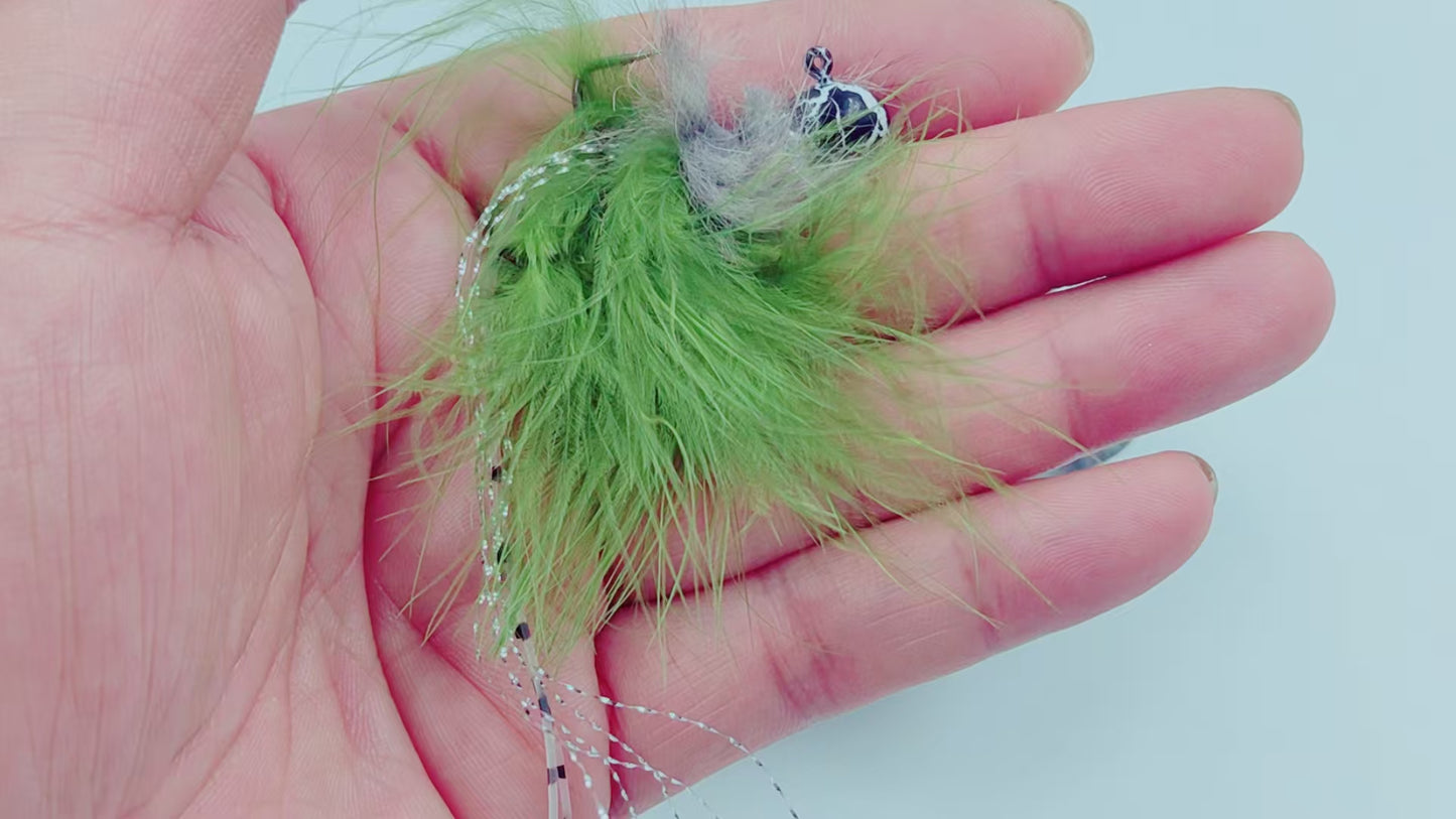 Feathered Jig with Wide-Gap Alloy Hook – Snag-Resistant Finesse Lure for Perch, Mandarin Fish & Bass | Heavy-Duty Root Fishing Jig