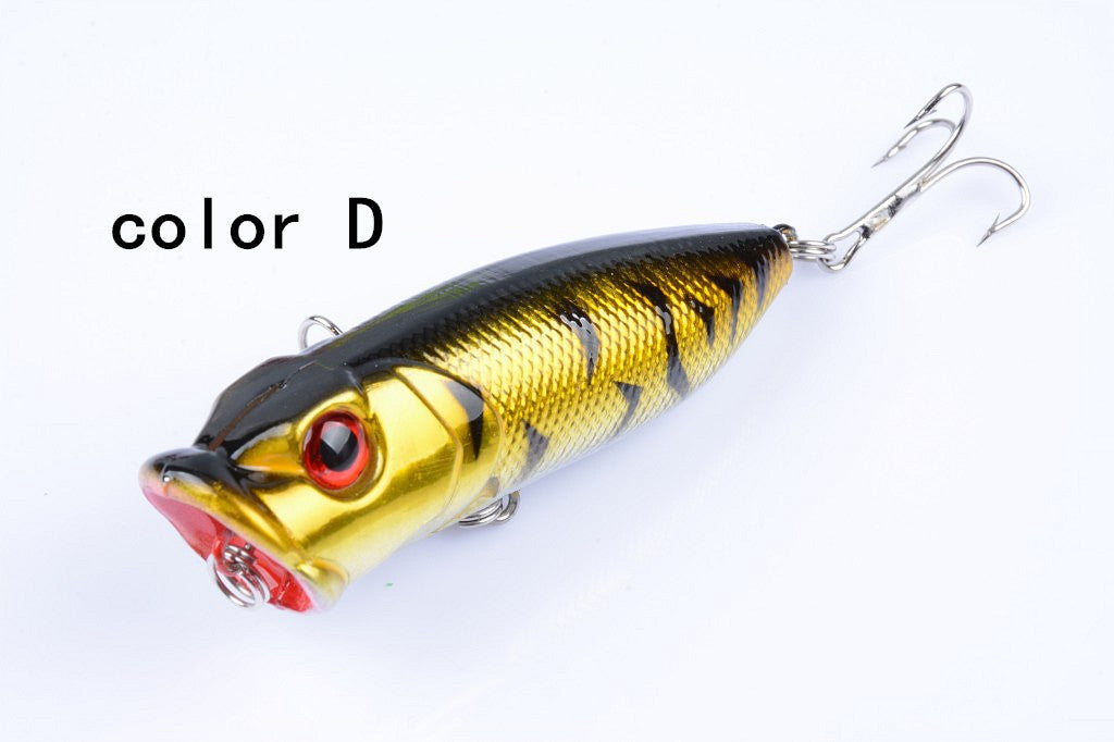 2.5" Topwater Popper Lure (0.43 oz) – Lifelike Fish Design in 5 Vibrant Colors, Surface-Action Hard Bait for Bass, Trout & Panfish (Bulk Pack)