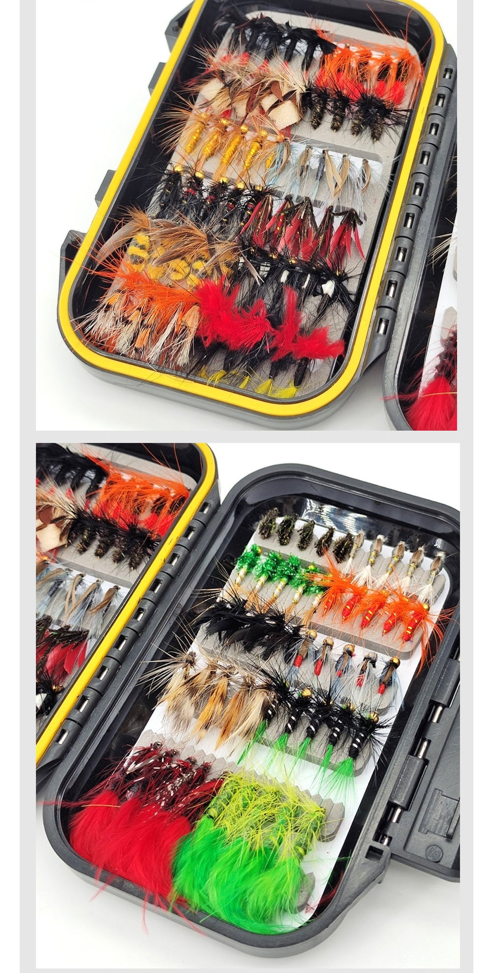 110pcs Master Fly Set - Full Water Column Coverage - Nymph, Streamer, Dry, Wet Assortment - Versatile Sizes #6 to #14