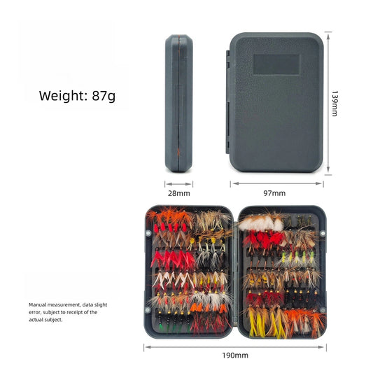 120pcs Fly Fishing Flies Kit - Ultimate Dry & Wet Fly Lures Assortment with Waterproof Fly Box, Hand-Tied Trout, Bass & Salmon Fishing Gear, High-Value Fishing Gift Set
