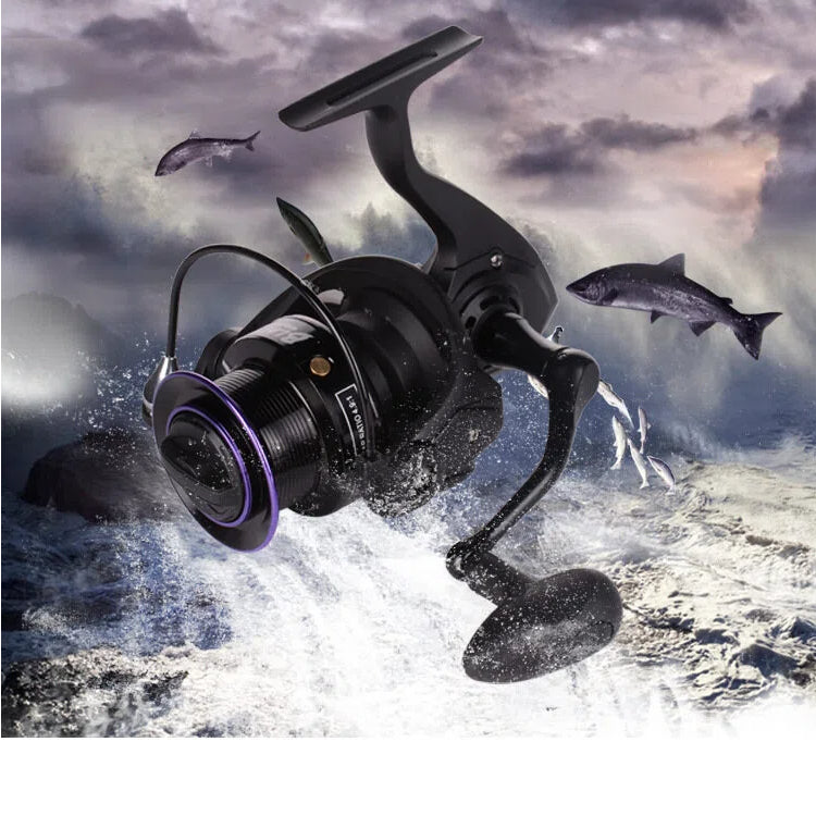 All-Metal No-Gap Long Distance Casting Reel for Big Game & Surf Fishing – Precision CNC Metal Arm, High-Strength Design, with Large Line Capacity and Strong Brake System
