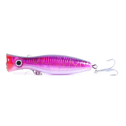 Heavy-Duty 1.52oz/5.12in Popper Lure for Saltwater & Freshwater – Long Casting Topwater Fishing Bait with Reinforced Hooks, Large Splashbait for Bass, Tuna, GT & Predator Fish (Bulk Pack)