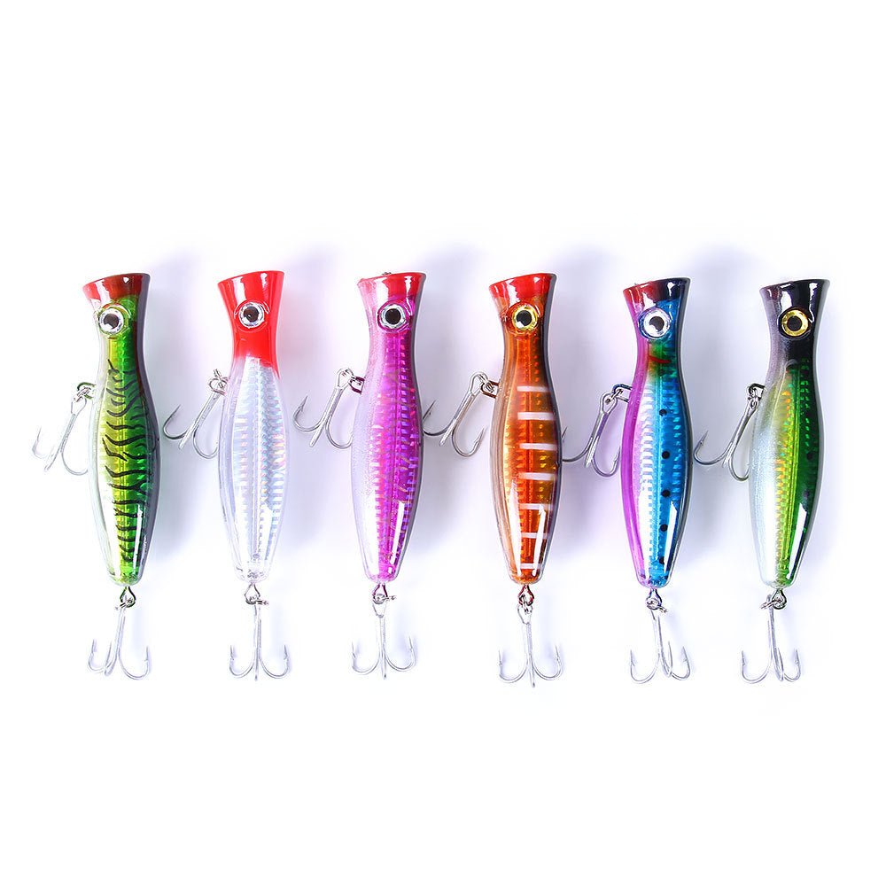Heavy-Duty 1.52oz/5.12in Popper Lure for Saltwater & Freshwater – Long Casting Topwater Fishing Bait with Reinforced Hooks, Large Splashbait for Bass, Tuna, GT & Predator Fish (Bulk Pack)