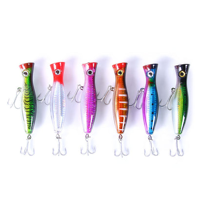 Heavy-Duty 1.52oz/5.12in Popper Lure for Saltwater & Freshwater – Long Casting Topwater Fishing Bait with Reinforced Hooks, Large Splashbait for Bass, Tuna, GT & Predator Fish (Bulk Pack)