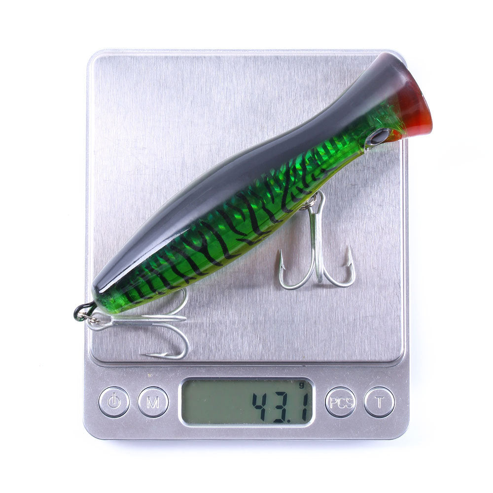 Heavy-Duty 1.52oz/5.12in Popper Lure for Saltwater & Freshwater – Long Casting Topwater Fishing Bait with Reinforced Hooks, Large Splashbait for Bass, Tuna, GT & Predator Fish (Bulk Pack)