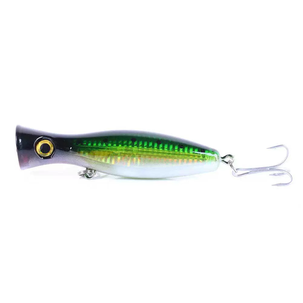 Heavy-Duty 1.52oz/5.12in Popper Lure for Saltwater & Freshwater – Long Casting Topwater Fishing Bait with Reinforced Hooks, Large Splashbait for Bass, Tuna, GT & Predator Fish (Bulk Pack)