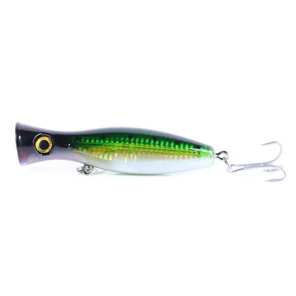 Heavy-Duty 1.52oz/5.12in Popper Lure for Saltwater & Freshwater – Long Casting Topwater Fishing Bait with Reinforced Hooks, Large Splashbait for Bass, Tuna, GT & Predator Fish (Bulk Pack)