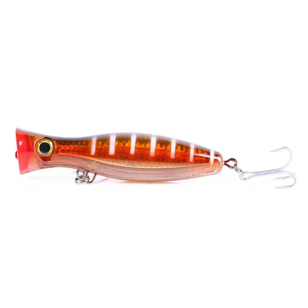 Heavy-Duty 1.52oz/5.12in Popper Lure for Saltwater & Freshwater – Long Casting Topwater Fishing Bait with Reinforced Hooks, Large Splashbait for Bass, Tuna, GT & Predator Fish (Bulk Pack)