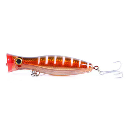 Heavy-Duty 1.52oz/5.12in Popper Lure for Saltwater & Freshwater – Long Casting Topwater Fishing Bait with Reinforced Hooks, Large Splashbait for Bass, Tuna, GT & Predator Fish (Bulk Pack)