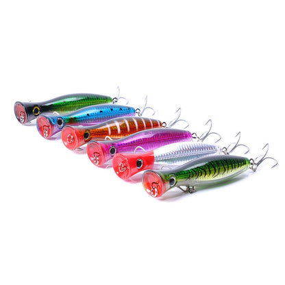 Heavy-Duty 1.52oz/5.12in Popper Lure for Saltwater & Freshwater – Long Casting Topwater Fishing Bait with Reinforced Hooks, Large Splashbait for Bass, Tuna, GT & Predator Fish (Bulk Pack)