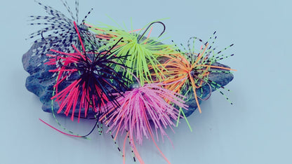 UV Glow Silicone Grub with Wide-Gap Barbed Jig Head – Snag-Resistant, Bait-Secure Design for Bass & Saltwater Lure Fishing