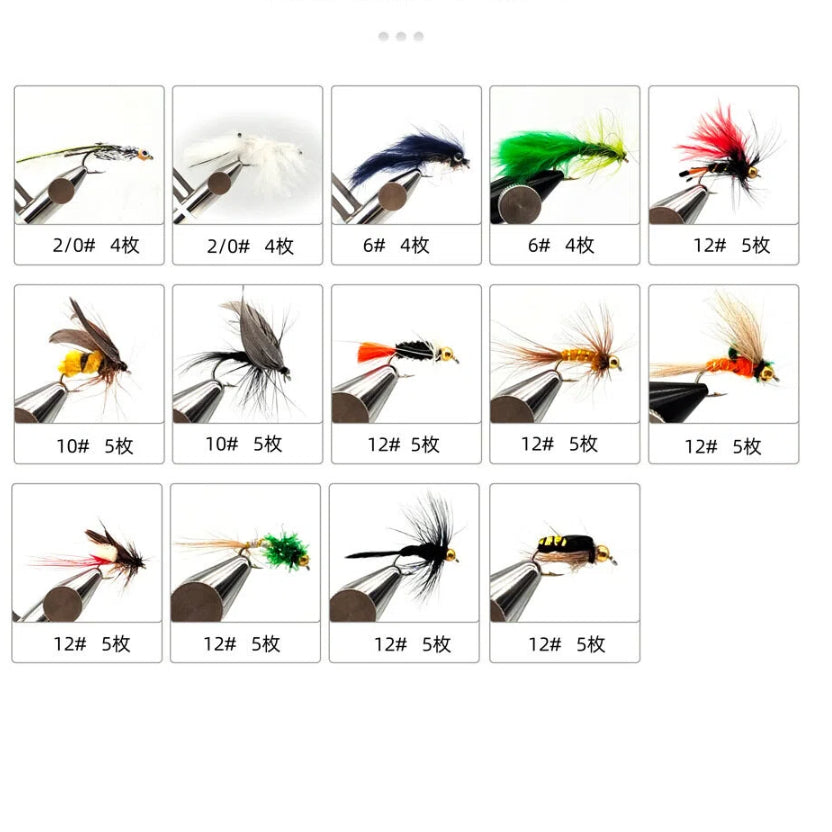 66pcs Fly Fishing Flies Kit - Ultimate Dry & Wet Fly Lures Assortment with Waterproof Fly Box, Hand-Tied Trout, Bass & Salmon Fishing Gear, High-Value Fishing Gift Set