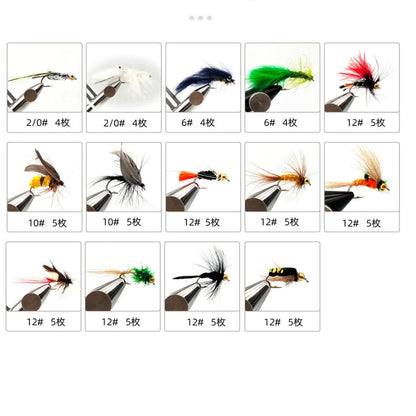 66pcs Fly Fishing Flies Kit - Ultimate Dry & Wet Fly Lures Assortment with Waterproof Fly Box, Hand-Tied Trout, Bass & Salmon Fishing Gear, High-Value Fishing Gift Set