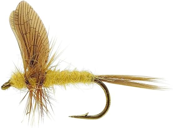 5-Pack Realistic Mayfly Dry Flies - High Floatability Fishing Lures with Synthetic Wings & Natural Hackle, Hand-Tied Premium Fly Fishing Flies for Trout, Bass, Panfish, Hook Size #10