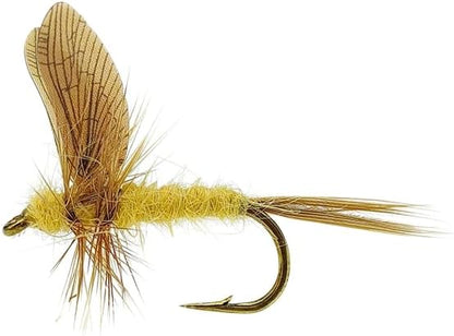 5-Pack Realistic Mayfly Dry Flies - High Floatability Fishing Lures with Synthetic Wings & Natural Hackle, Hand-Tied Premium Fly Fishing Flies for Trout, Bass, Panfish, Hook Size #10