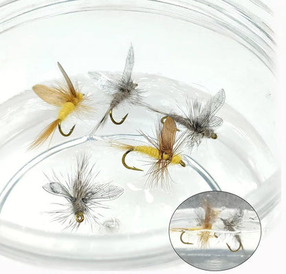 5-Pack Realistic Mayfly Dry Flies - High Floatability Fishing Lures with Synthetic Wings & Natural Hackle, Hand-Tied Premium Fly Fishing Flies for Trout, Bass, Panfish, Hook Size #10