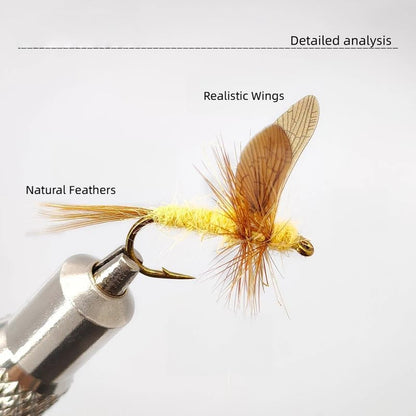 5-Pack Realistic Mayfly Dry Flies - High Floatability Fishing Lures with Synthetic Wings & Natural Hackle, Hand-Tied Premium Fly Fishing Flies for Trout, Bass, Panfish, Hook Size #10