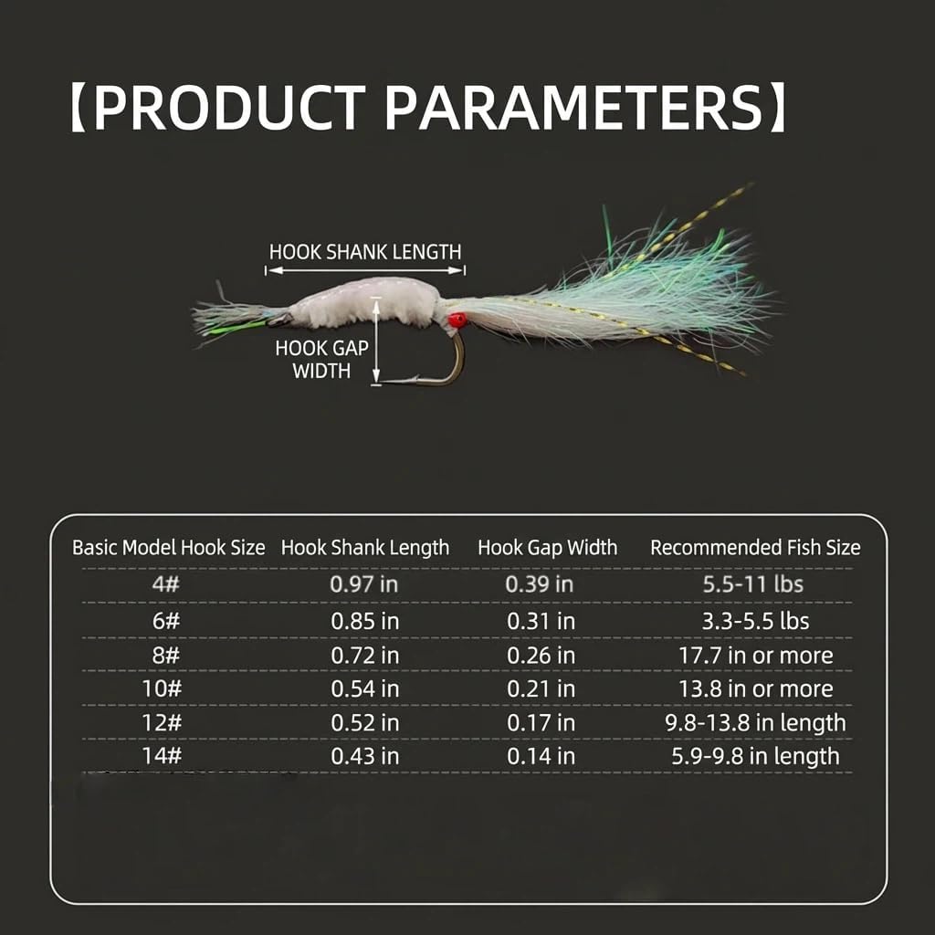 8 Pack Wounded Minnow Fly Fishing Flies Ice Dub Fry Slowly Sinking Baitfish Fly Fishing Lures for Trout Bass Steelhead Salmon Freshwater