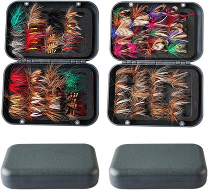 40/65 PCS Realistic Fly Fishing Flies Kit, Professional Hand-Tied Nymphs, Bees Butterflies Lures Assortment with Waterproof Fly Box, Bass Trout Bluegill Panfish Surface Lures for Freshwater