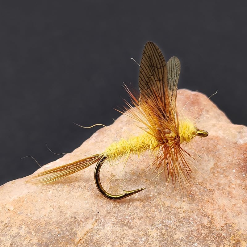 5-Pack Realistic Mayfly Dry Flies - High Floatability Fishing Lures with Synthetic Wings & Natural Hackle, Hand-Tied Premium Fly Fishing Flies for Trout, Bass, Panfish, Hook Size #10
