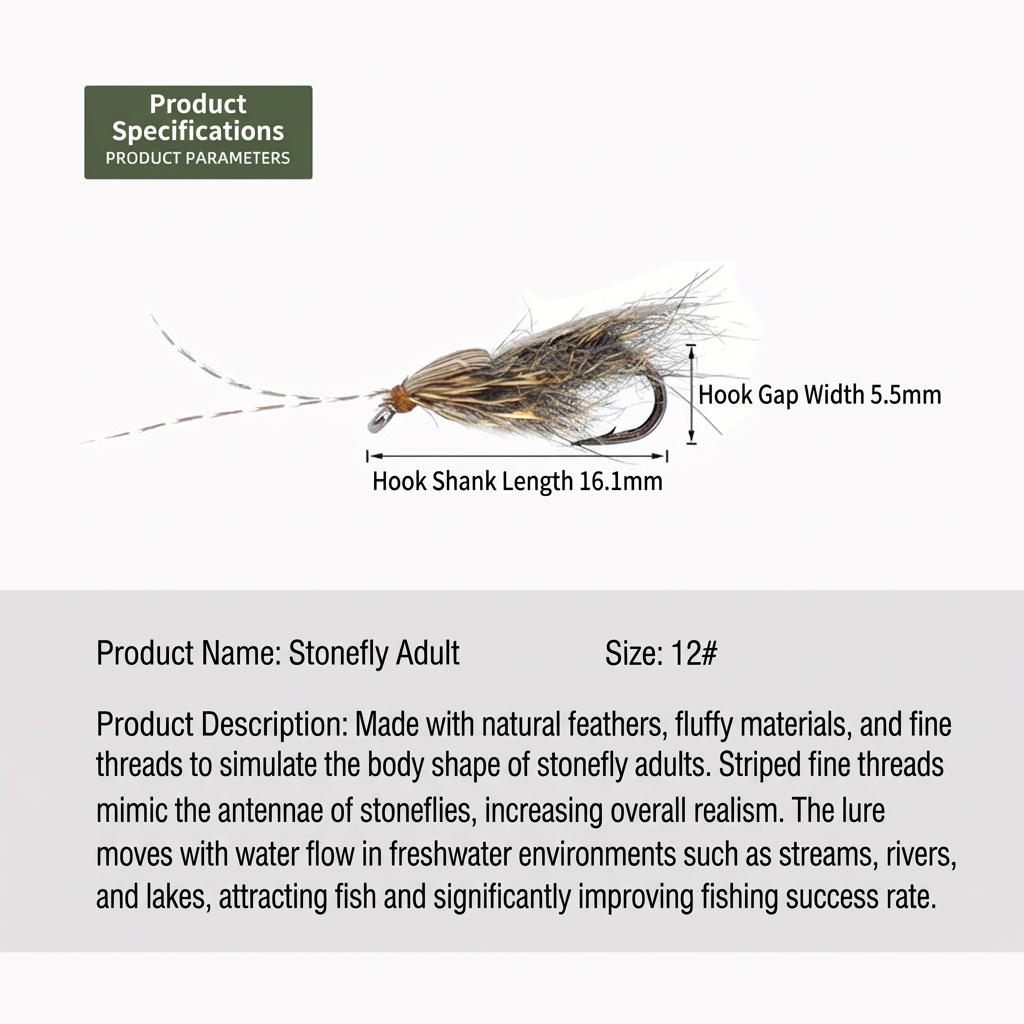 5 PCS | Realistic Adult Caddis Fly Fishing Lures - Hook Size 12#, Hand-Tied Premium Dry Flies with Natural Feather Wings Striped Antennae for Trout, Bass, Panfish in Streams, Rivers & Lakes