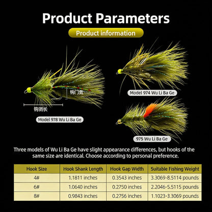 6-Pack Weighted Bead Head Woolly Bugger Streamer Flies - Lifelike Silicone Legs & Premium Marabou - Versatile Pattern for Trout, Bass, Salmon, Steelhead in Rivers & Lakes
