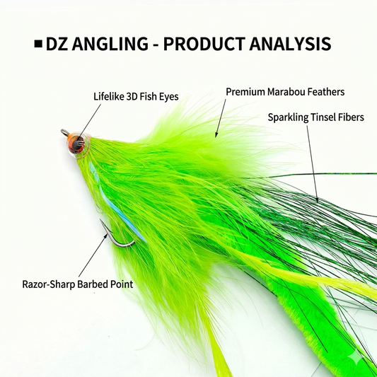 9 PCS Big Game Bass & Pike Streamer Fly Kit | 2/0# Heavy Duty Hook Saltwater Baitfish Lure Set with Waterproof Box