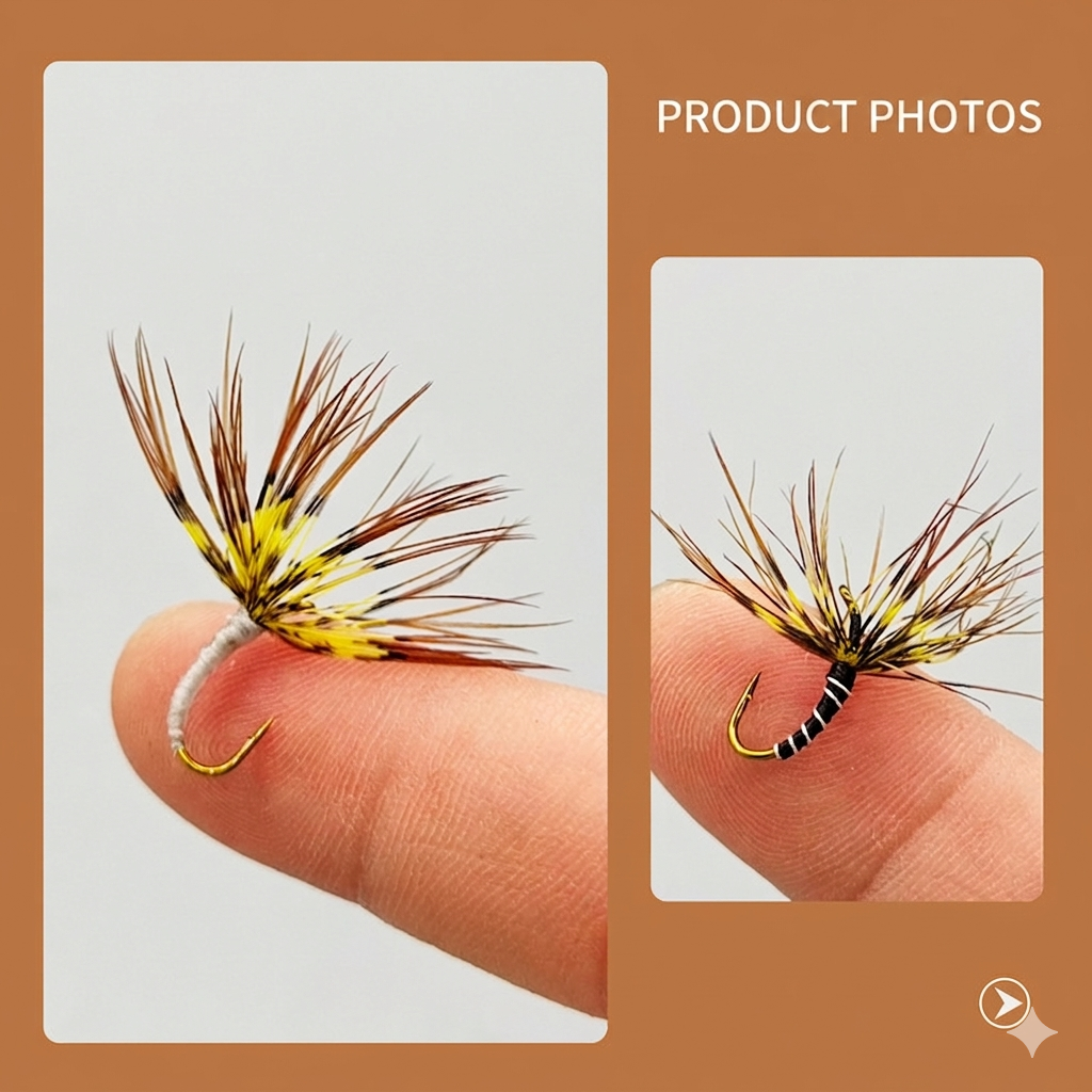 8Pcs Tenkara Fly Fishing Flies -  Hand-Tied Sakasa Kebari Set, #12 High-Carbon Hooks with Premium Natural Feathers