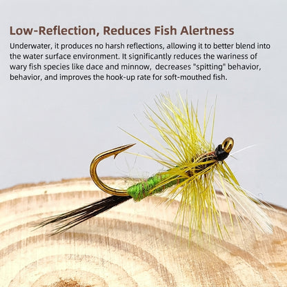 DZAngling Expert-Tied Mayfly Dry Flies (5-Pack)  Hook Size #14 | Handcrafted Trout Flies for Technical Waters