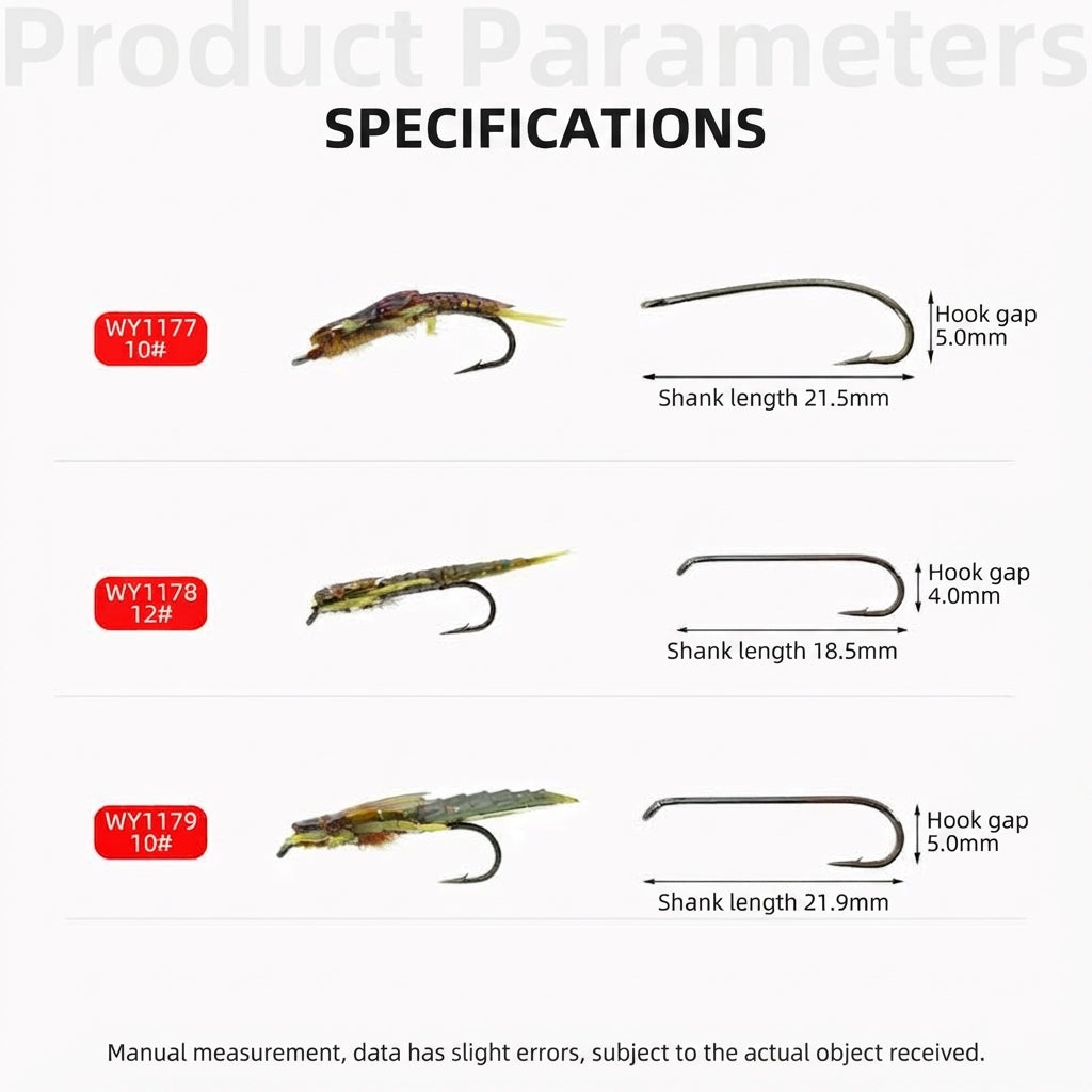 Realistic Nymph Soft Fishing Lures – 8-Pack Stonefly & Caddisfly Larvae Artificial Bait with Barbed Hooks, Ideal for Trout & Freshwater Fly Fishing