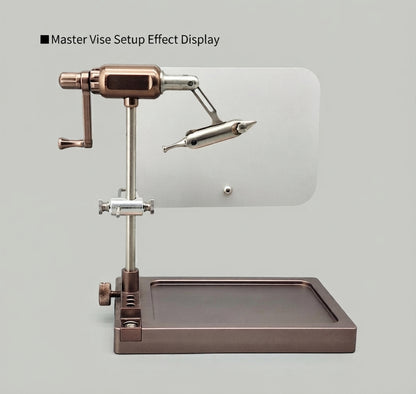 Professional Rotary Fly Tying Vise - Precision Tool for Hand-Tied Fishing Flies (Includes 5-Piece Tool Starter Kit),Lifetime warranty