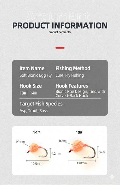 12pcs Soft Egg Fly Fishing Lures Set - High Buoyancy Roe Patterns - Size #10/#14 Carbon Steel Hooks - Premium Glo Bug Nymphs for Trout, Salmon & Steelhead Fishing