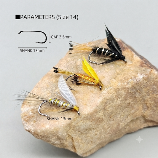 DZ Angling | 10-Pack|Hand-Tied Wet Fly Fishing Lures - Premium Trout and Panfish Stream Flies with Sharp Barbed Hooks (#14)