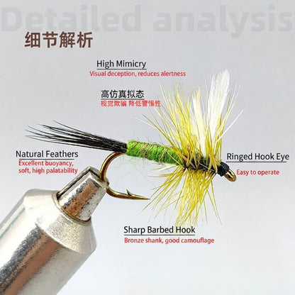 DZAngling Expert-Tied Mayfly Dry Flies (5-Pack)  Hook Size #14 | Handcrafted Trout Flies for Technical Waters