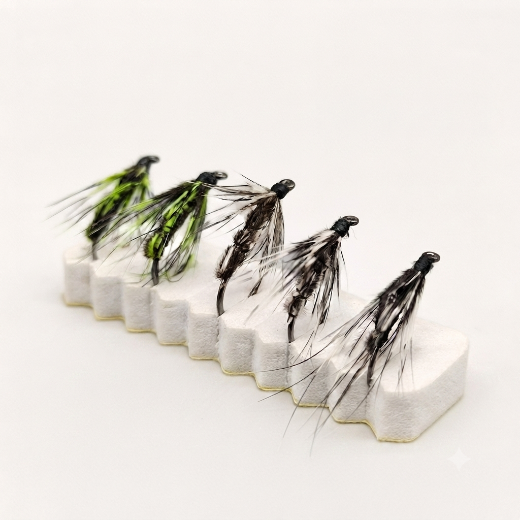 DZ Angling| 10-Pack Hand-Tied Black Mosquito Dry Fly - High-Simulation Floating Midge Pattern for Trout, Chub, and Micro-Fishing (#14-#18)