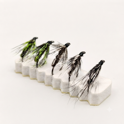 DZ Angling| 10-Pack Hand-Tied Black Mosquito Dry Fly - High-Simulation Floating Midge Pattern for Trout, Chub, and Micro-Fishing (#14-#18)