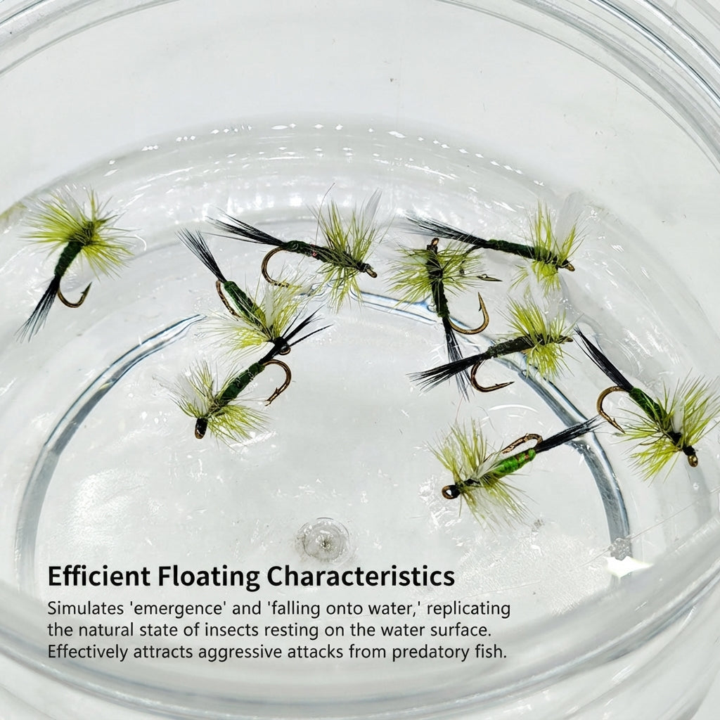 DZAngling Expert-Tied Mayfly Dry Flies (5-Pack)  Hook Size #14 | Handcrafted Trout Flies for Technical Waters