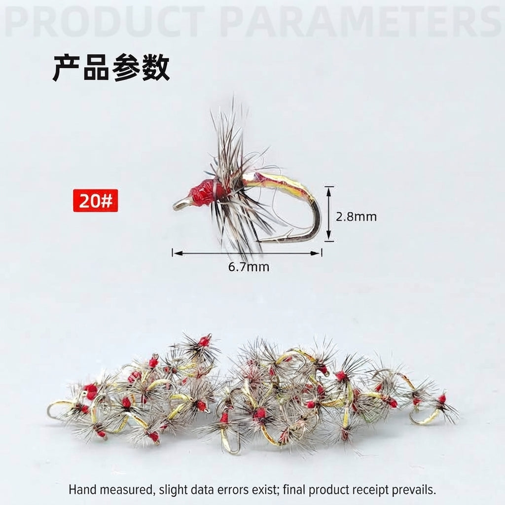 DZ Angling | Size #20 Slow-Sinking Emerger & Dry Fly – 10-Pack Hand-Tied Micro Flies for Wary Trout