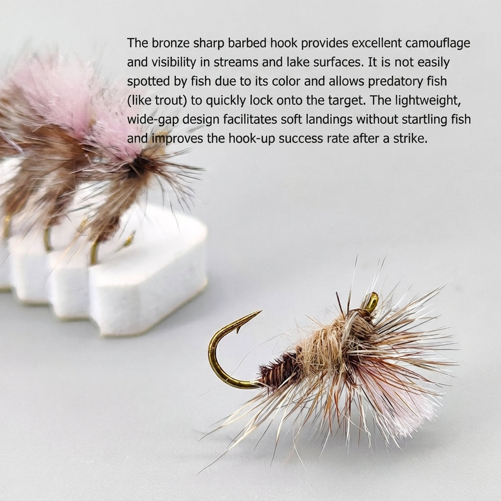 DzAngling Size #14 Adams Parachute Dry Flies | 5-Pack | Hand-Tied Mayfly Patterns