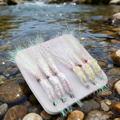 8 Pack Wounded Minnow Fly Fishing Flies Ice Dub Fry Slowly Sinking Baitfish Fly Fishing Lures for Trout Bass Steelhead Salmon Freshwater