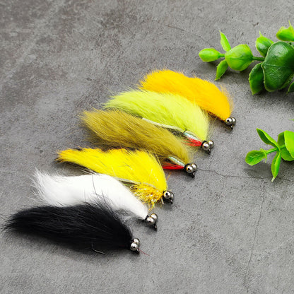 18pcs Bass & Pike Fly Fishing Kit - Topwater Foam Poppers & Weighted Rabbit Hair Streamers Assortment with Tackle Box