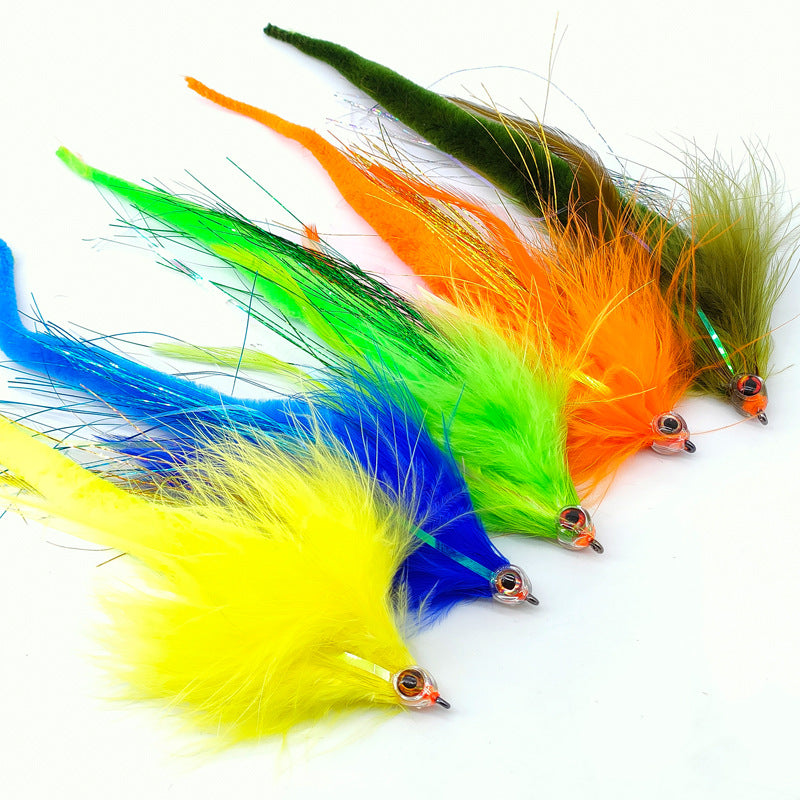 9 PCS Big Game Bass & Pike Streamer Fly Kit | 2/0# Heavy Duty Hook Saltwater Baitfish Lure Set with Waterproof Box