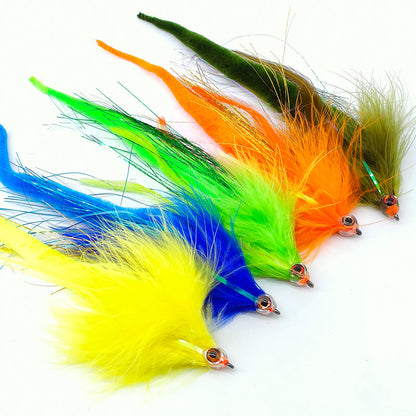 9 PCS Big Game Bass & Pike Streamer Fly Kit | 2/0# Heavy Duty Hook Saltwater Baitfish Lure Set with Waterproof Box