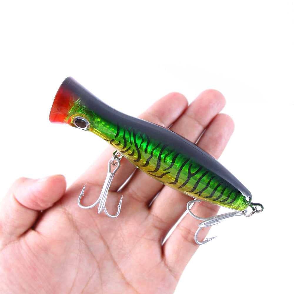 Heavy-Duty 1.52oz/5.12in Popper Lure for Saltwater & Freshwater – Long Casting Topwater Fishing Bait with Reinforced Hooks, Large Splashbait for Bass, Tuna, GT & Predator Fish (Bulk Pack)