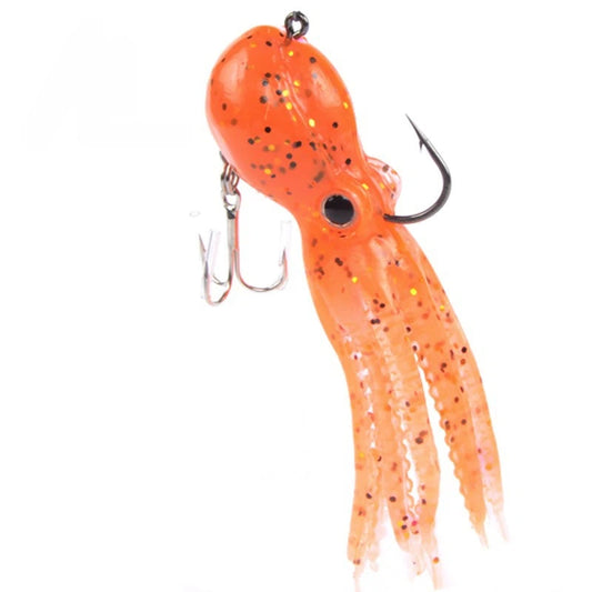 FISHING 0.8oz 3.5in Soft Octopus Lure, Realistic Silicone Fishing Bait with Internal Lead Head, Anti-Bite & High-Tensile Bionic Lure for Saltwater & Freshwater Bass, Lingcod, Trolling