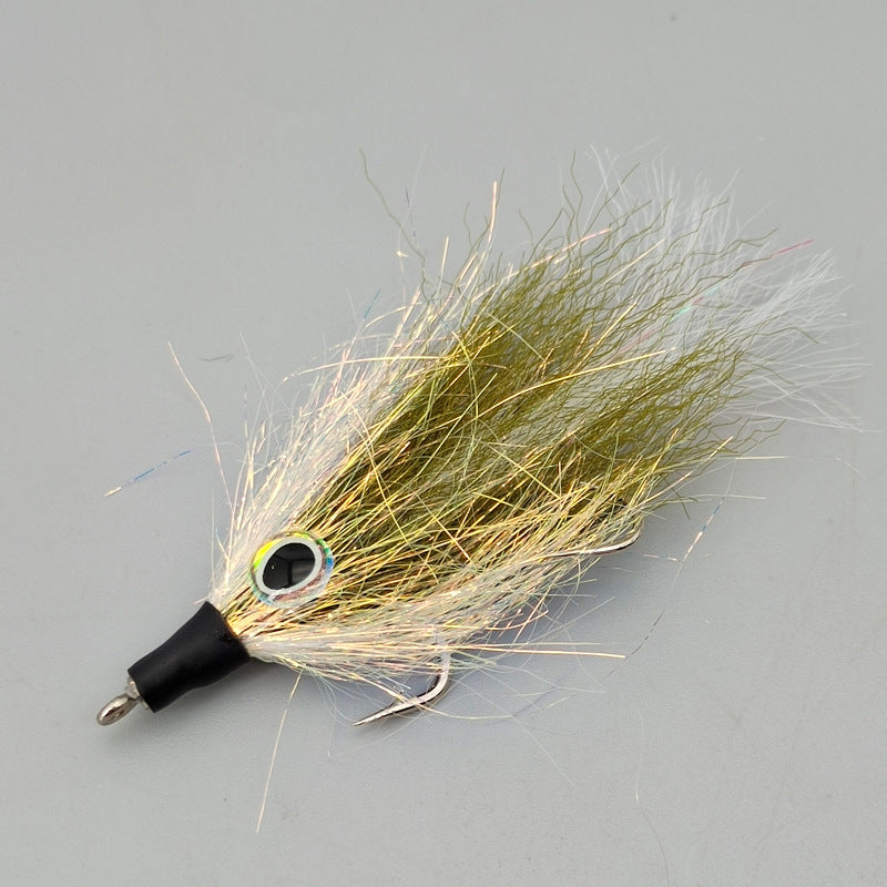 DZ Angling | Premium Hand-Tied Baitfish Streamer (5-Pack) – UV-Reflective Synthetic Minnow with 3D Eyes & Dual-Hook Rigging for Aggressive Predators