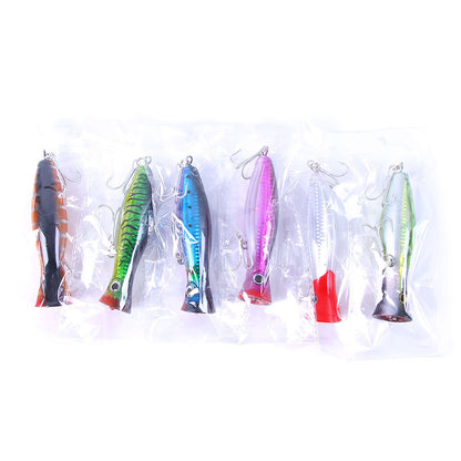 Heavy-Duty 1.52oz/5.12in Popper Lure for Saltwater & Freshwater – Long Casting Topwater Fishing Bait with Reinforced Hooks, Large Splashbait for Bass, Tuna, GT & Predator Fish (Bulk Pack)