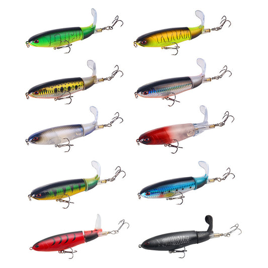 Topwater Propeller Lure – "Surface Tractor" Pencil Popper with Realistic Fish Design, Hard Plastic Walking-the-Dog Bait for Bass, Pike & Saltwater Game Fish (Bulk Pack)